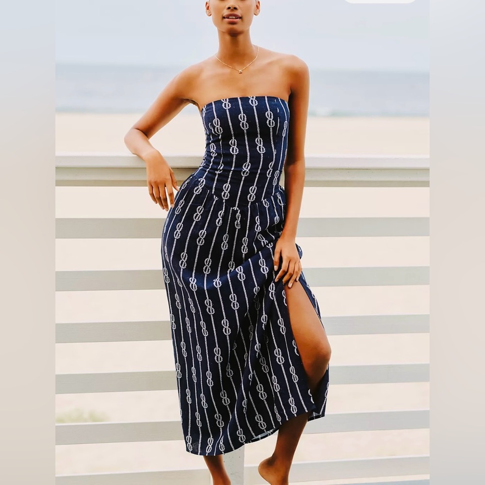 ANTHROPOLOGIE CELANDINE THE ALIZA STRAPLESS MAXI DRESS XS S M XL DROP WAIST